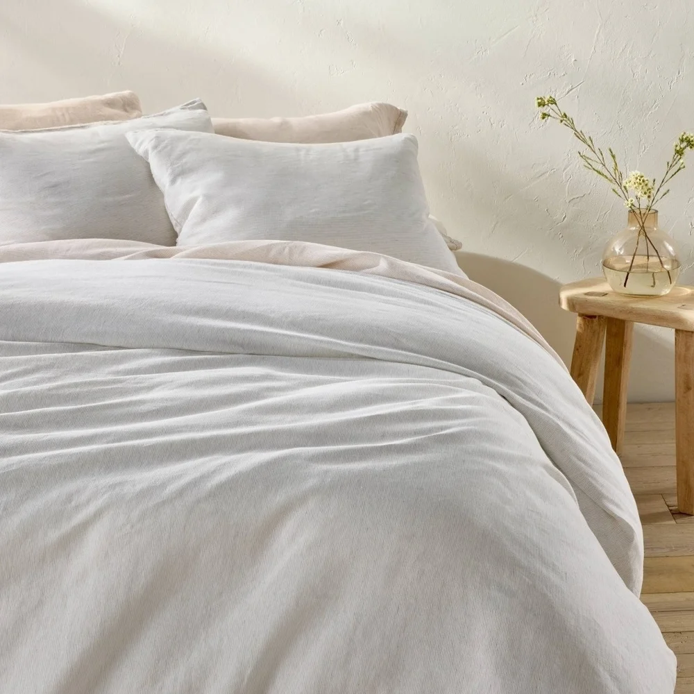 Casaluna Full/Queen Linen Duvet Set Light Gray